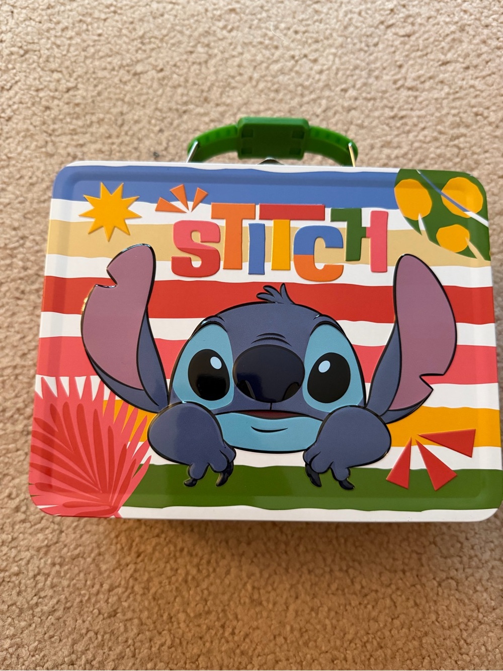 Disney Stitch Metal Tin Lunch Box The Tin Box Company Tropical Retro Carry Case
